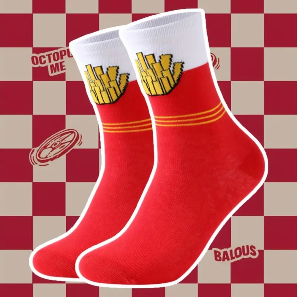Socks, Packaged Like French Fries! NEW, Novelty Food Socks, Unisex